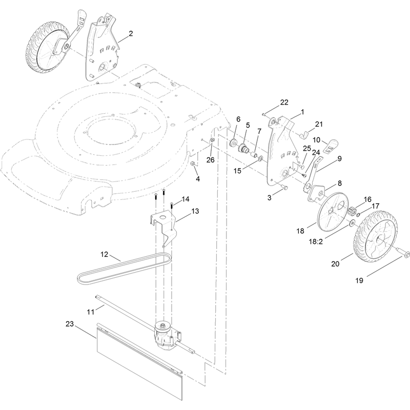 Transmission and Rear Wheel Drive Assembly