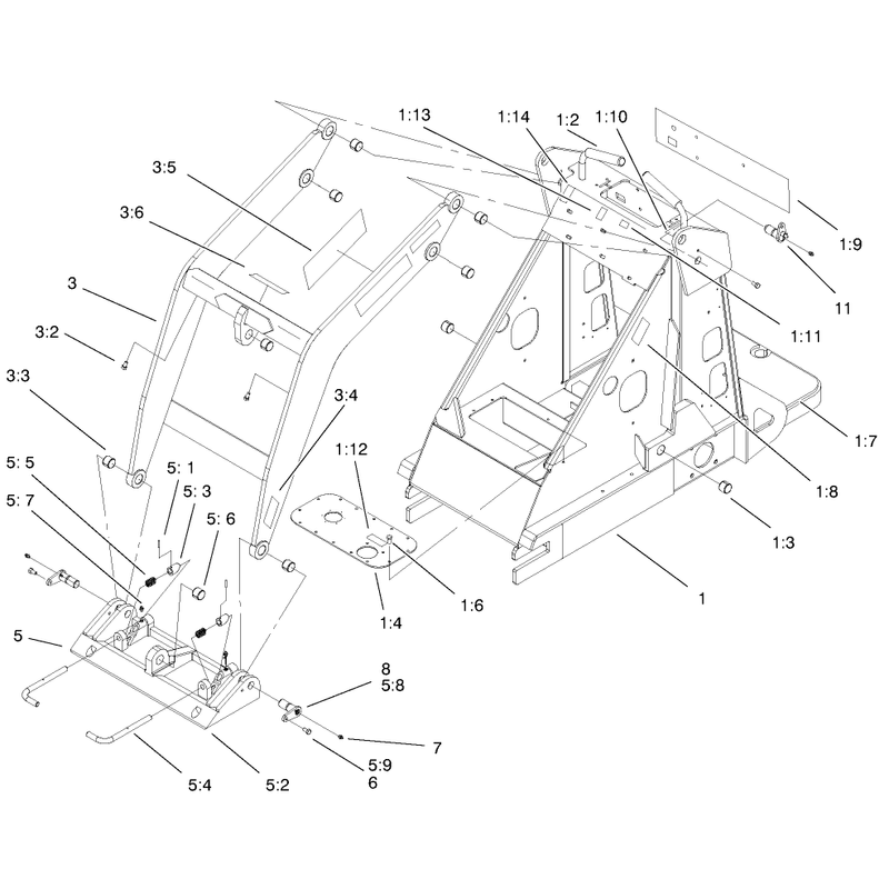 Frame and Loader Arm Assembly