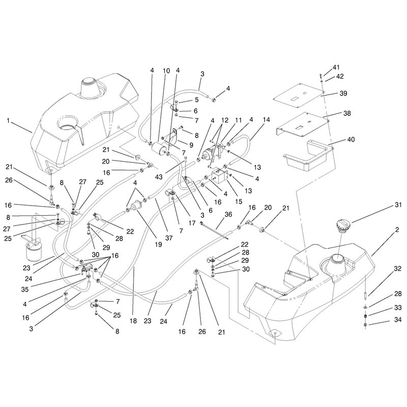 Tank and Fuel Lines Assembly