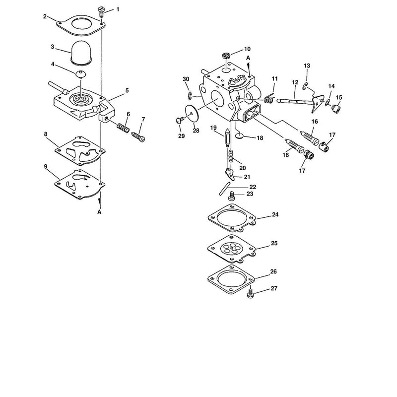 CARBURETOR S/N 161629 & UP