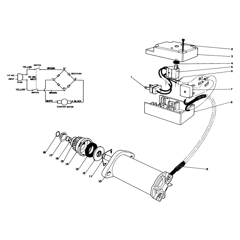 Starter Motor & Switch Assembly