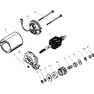 12 Volt Electric Starter Assembly No 37753 Tecumseh LV195EA-362004D