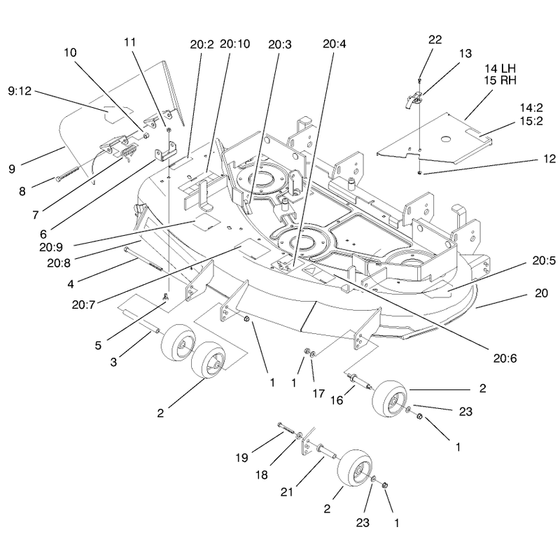 Decals Deflector Cover and Rollers Assembly