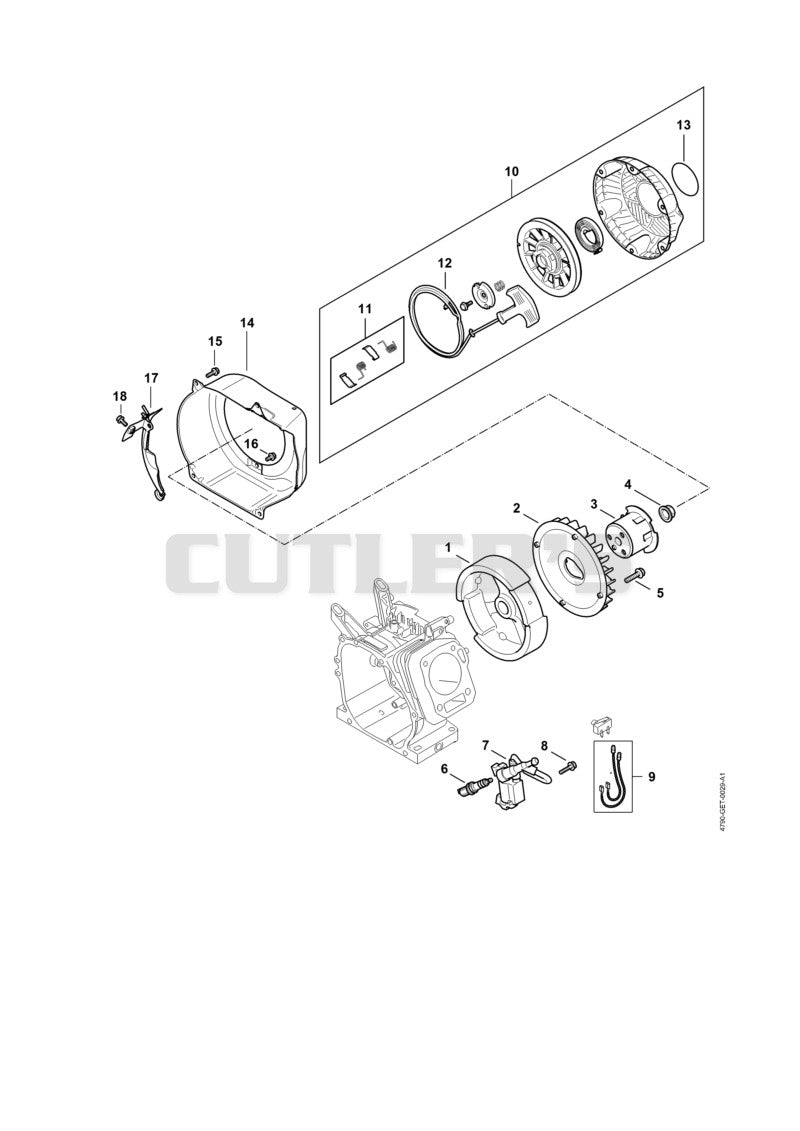 Ignition systems, Fly wheel, Rewind starter