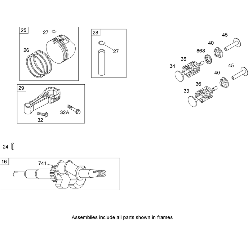 Crankshaft Assembly Briggs and Stratton 126T07-0204-E1