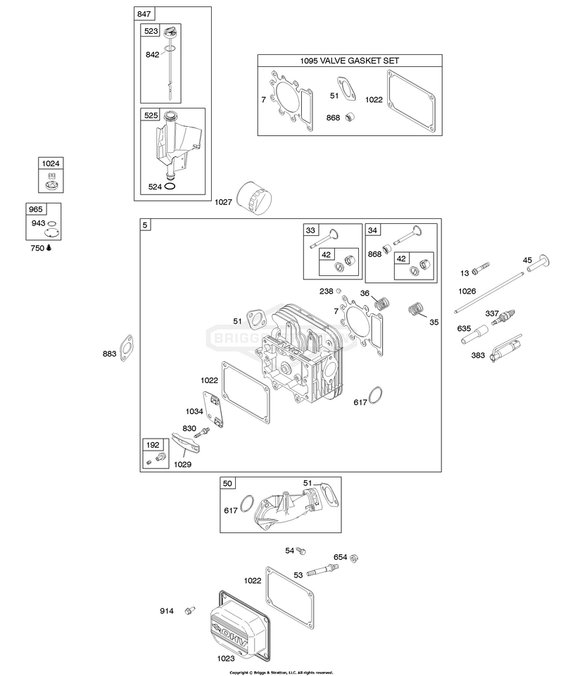 Cylinder Head, Gasket Set - Valve, Lubrication, Valves