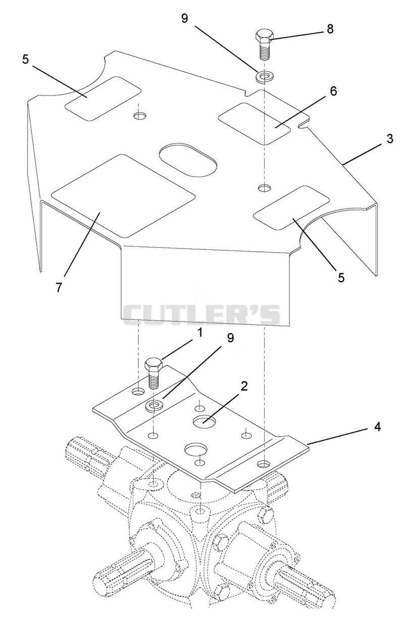 Center Gearbox Shield - Center Transfer Gearbox