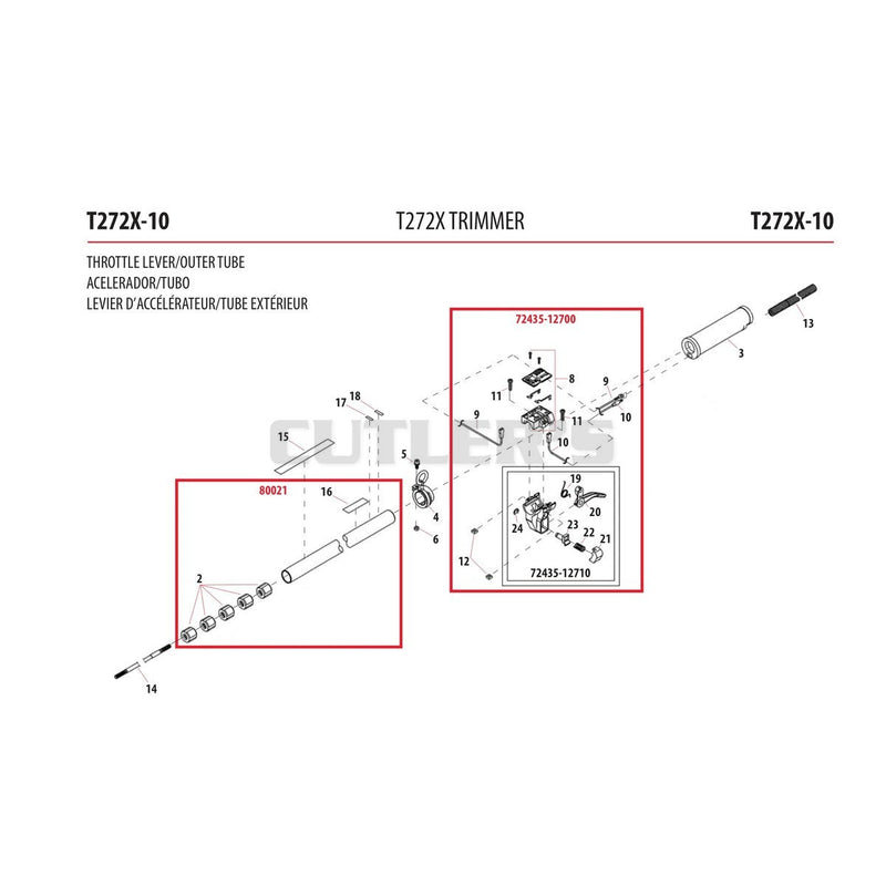THROTTLE LEVER/OUTER TUBE