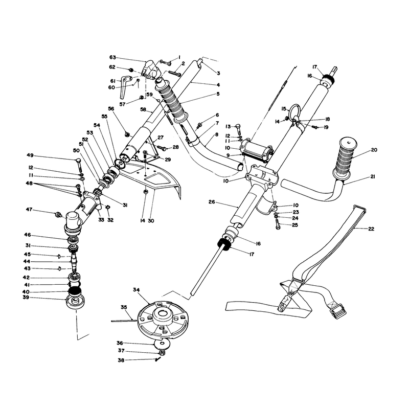 Drive Shaft & Trimmer Head Assembly