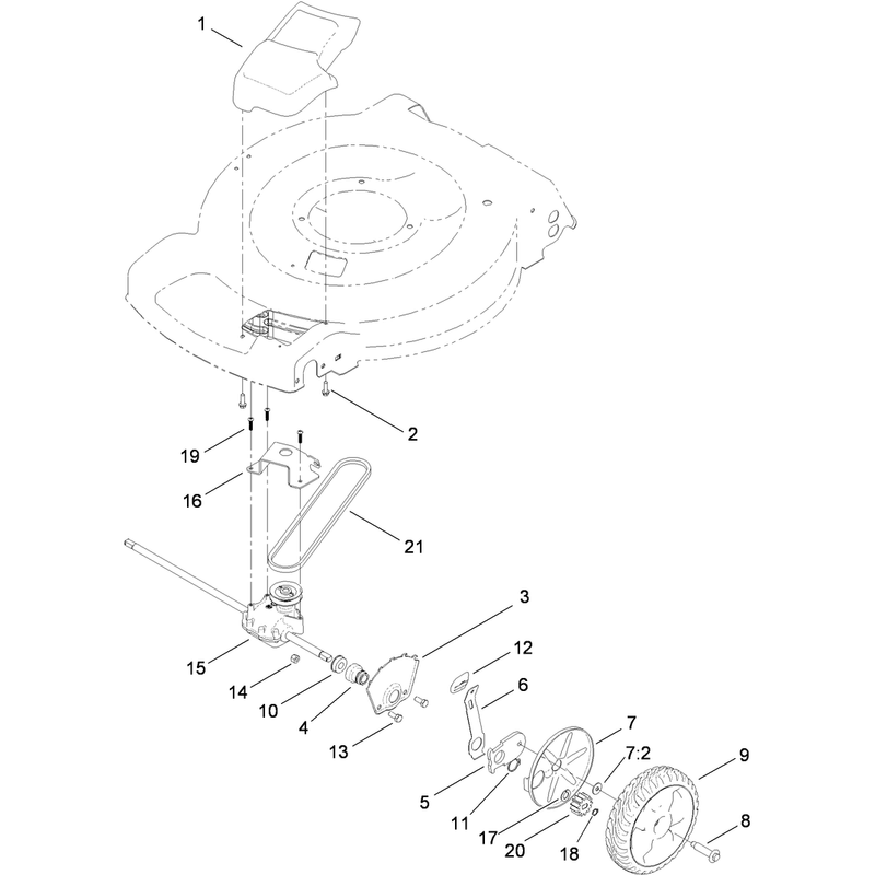 Transmission Front Wheel and Height of Cut Assembly