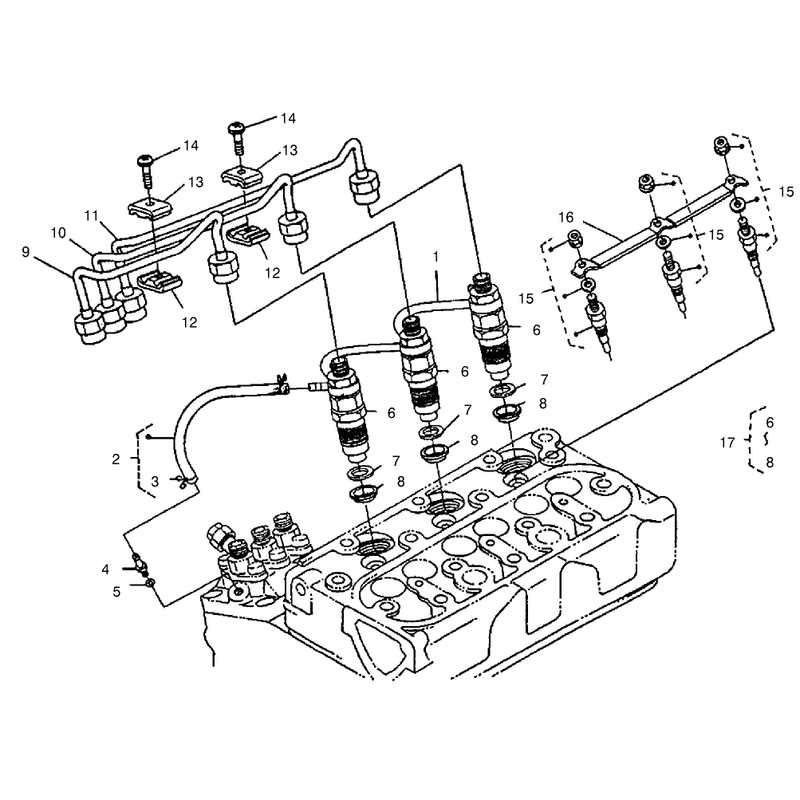 Nozzle Holder and Glow Plugs Assembly
