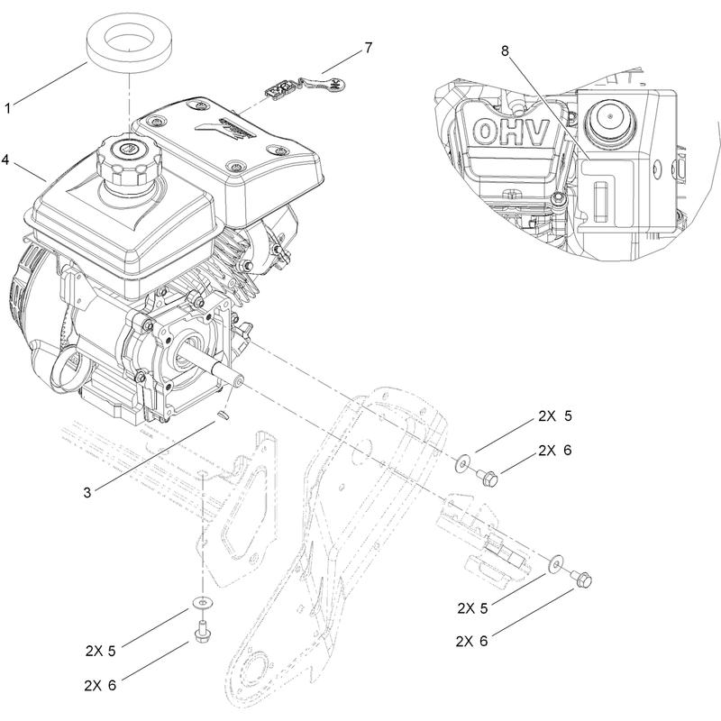 Engine and Mounting Assembly