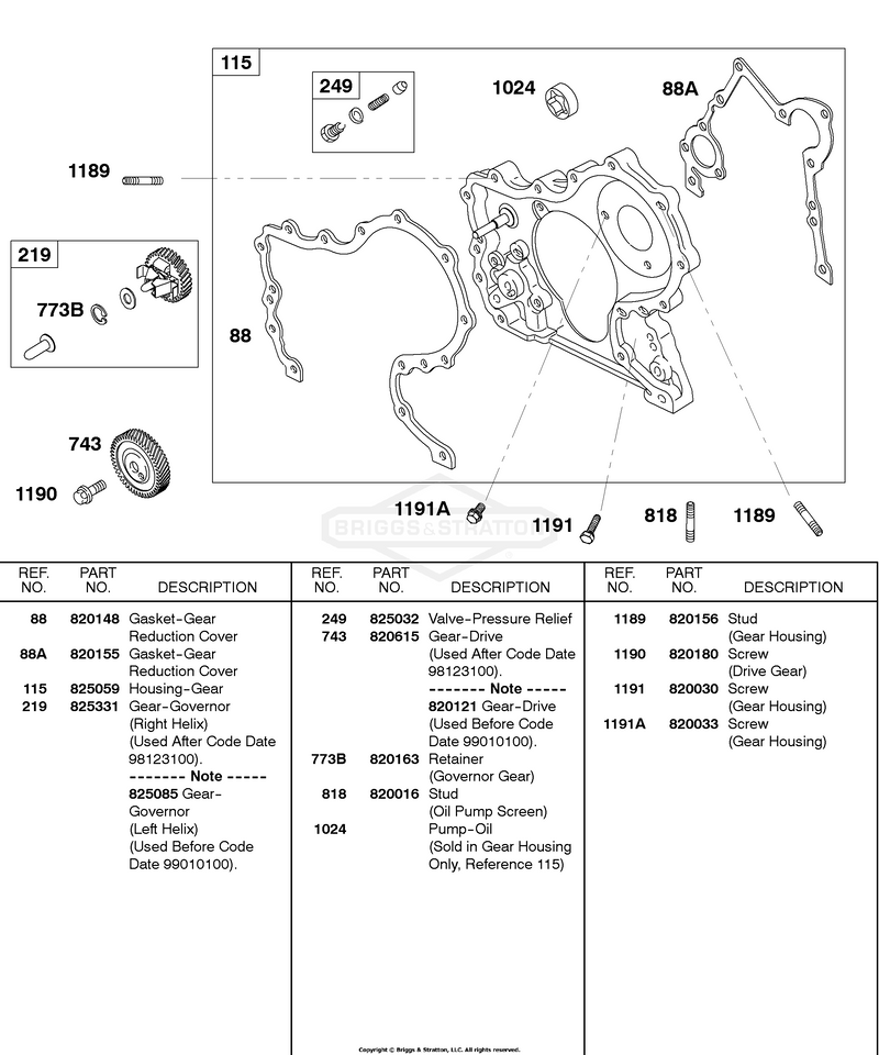 Gear Housing, Governor Gear