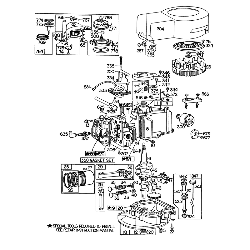 Engine Briggs and Stratton Model No 110908-0380-02