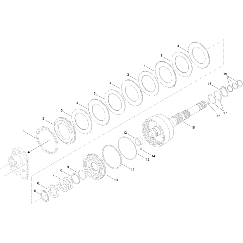 Clutch Shaft Assembly  Transmission Assembly No. AU106132