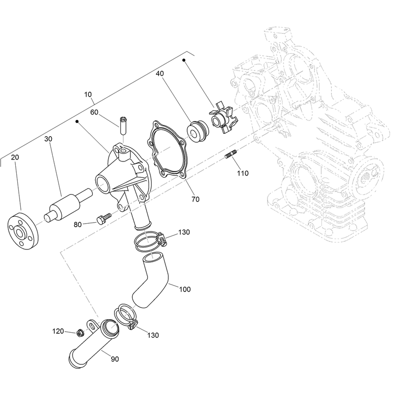 Water Pump and Water Pipe Assembly