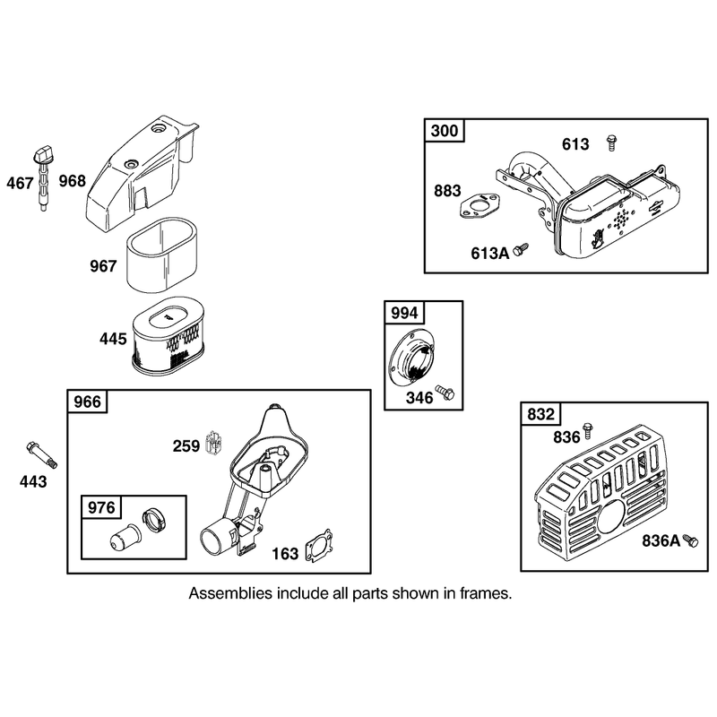 Air Cleaner and Exhaust Assembly