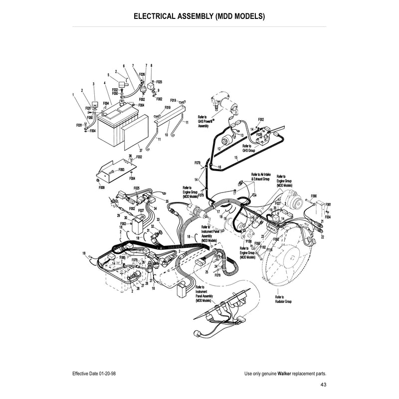 ELECTRICAL ASSEMBLY (MDD MODELS)