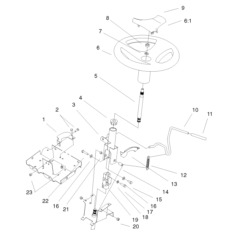 Steering Wheel and Tilt Assembly