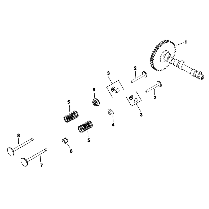 Camshaft and Valves Engine Kohler Model No M18qs-24615 Continued