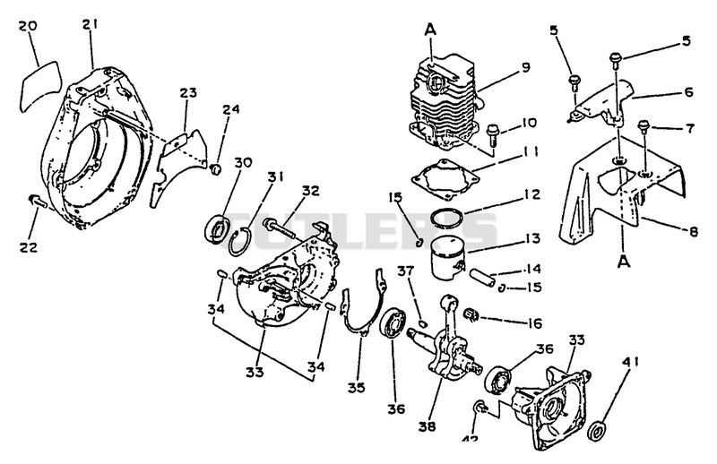 Engine, Crankcase, Fan Housing, Cover