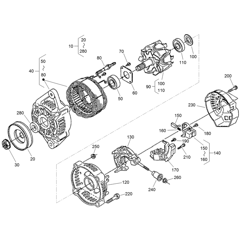Alternator Components Assembly
