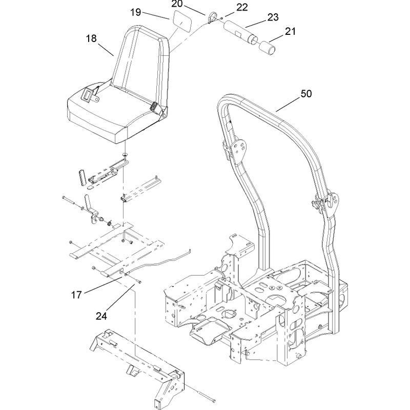 Seat and Roll Over Protection System Assembly