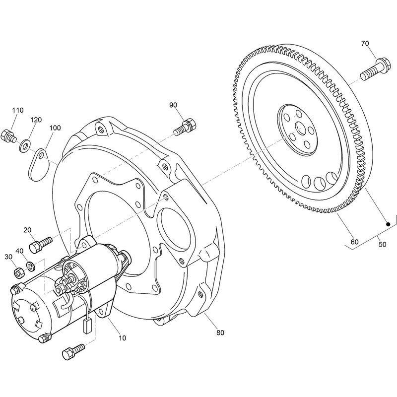 Starter and Flywheel Assembly