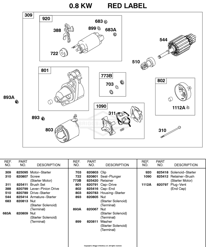 Starter Motor   0.8KW     RED LABEL