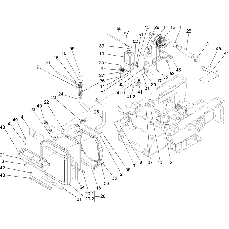 Radiator and Air Cleaner Assembly
