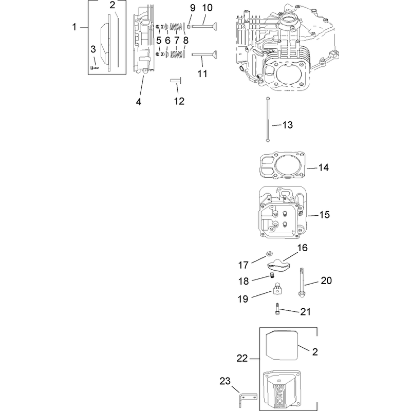 Head Valve and Breather Assembly Kohler SV735-0011