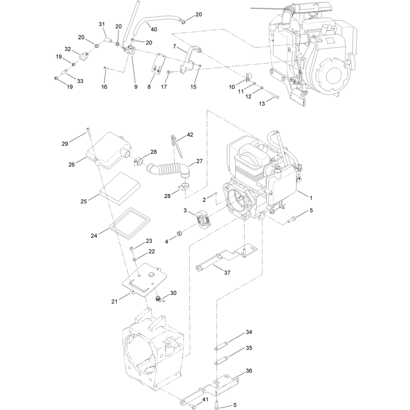 Engine and Air Filter Assembly