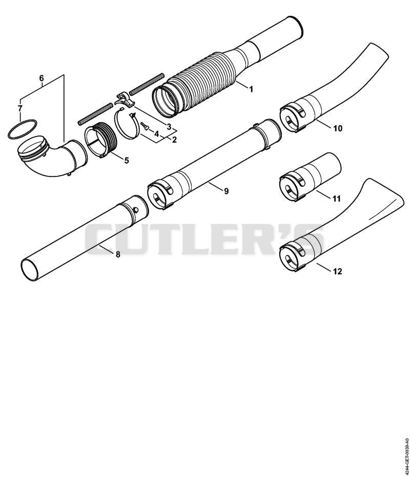 Pleated hose, Blower tube