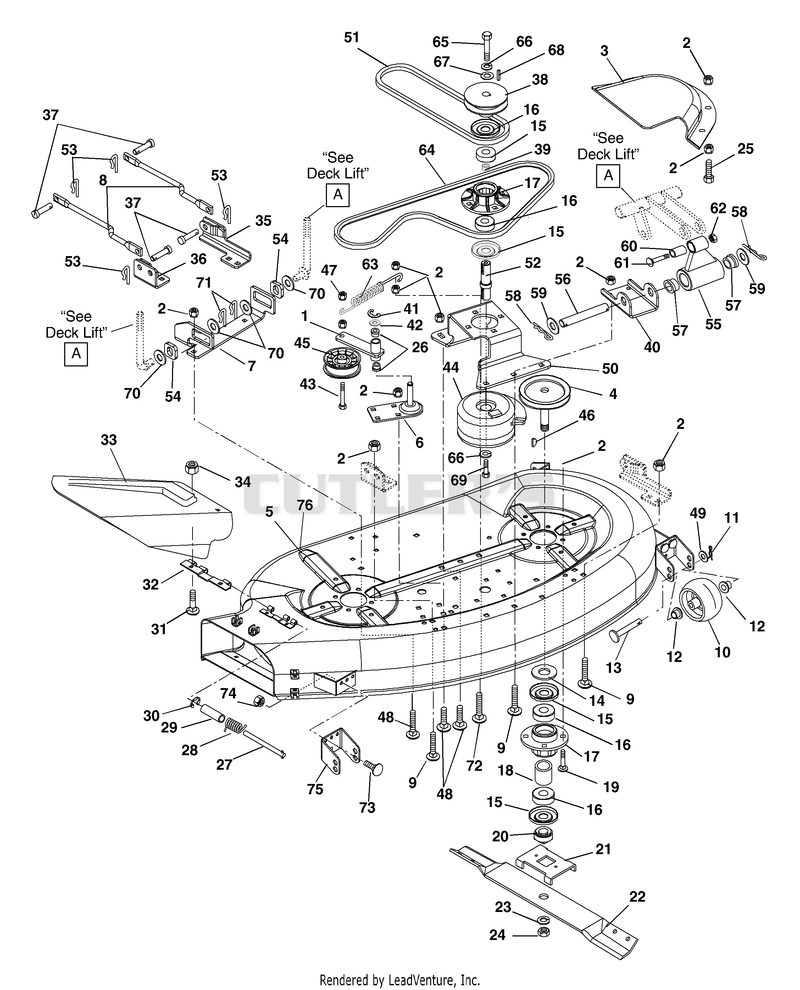 Deck, Belts, Blades And Idlers 40"