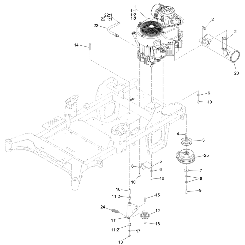 Engine Clutch and Muffler Assembly