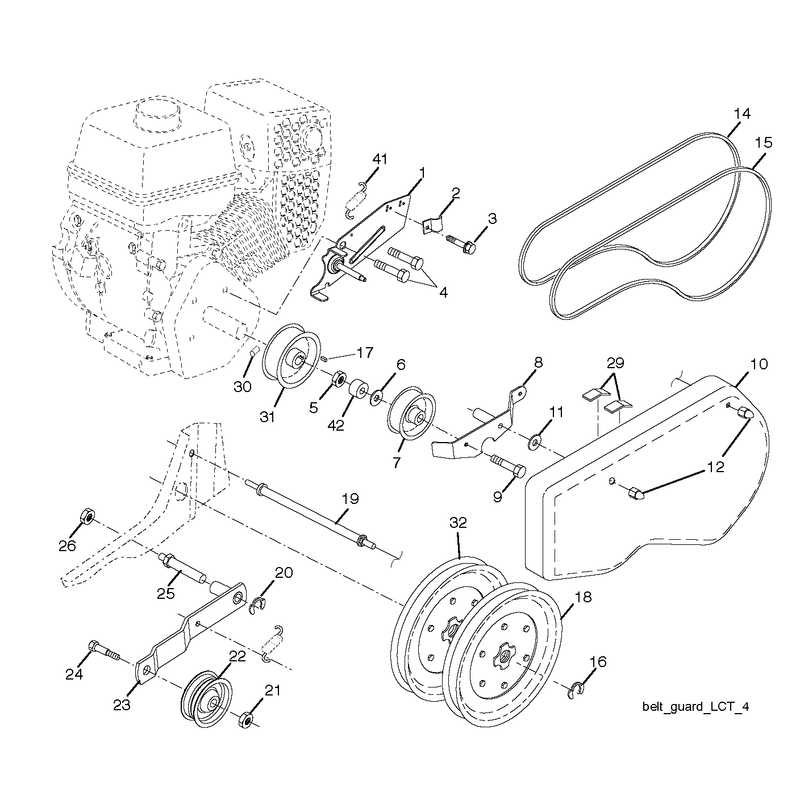 BELT GUARD AND PULLEY