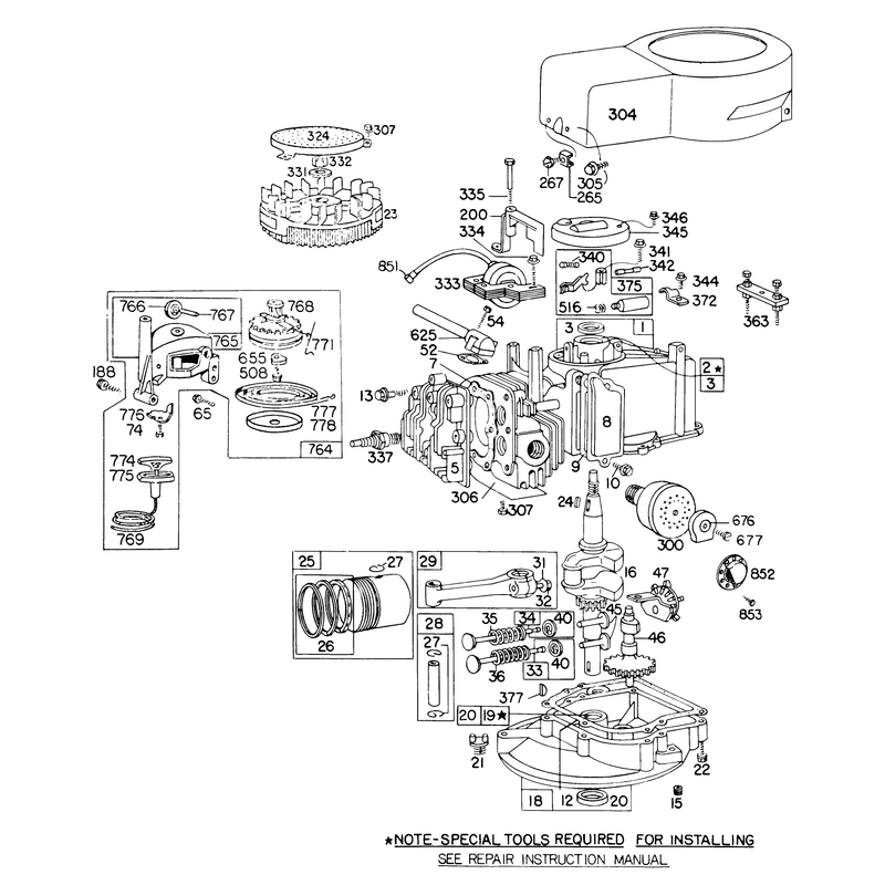 Engine Briggs and Stratton Model No 92908-1841-01