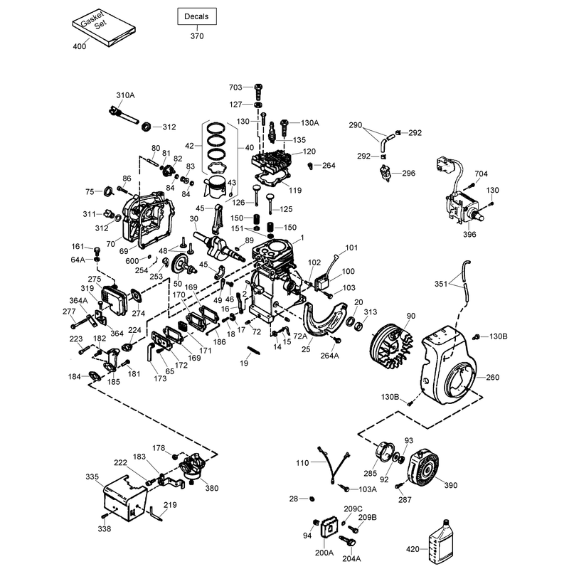 Engine Assembly No. 1  Tecumseh LH195SP-67530D