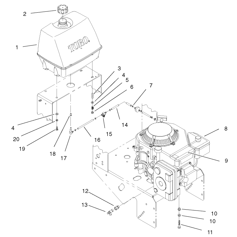 Engine and Fuel System Assembly