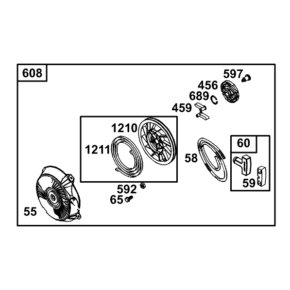Starter Assembly Engine Briggs and Stratton Model 126402-0245-E1