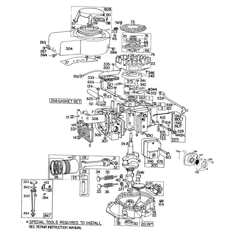 Engine Briggs and Stratton Model 130902-0543-01