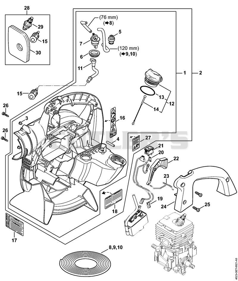 Fan housing, inside