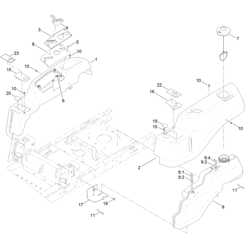 Body Styling and Fuel Tank Assembly