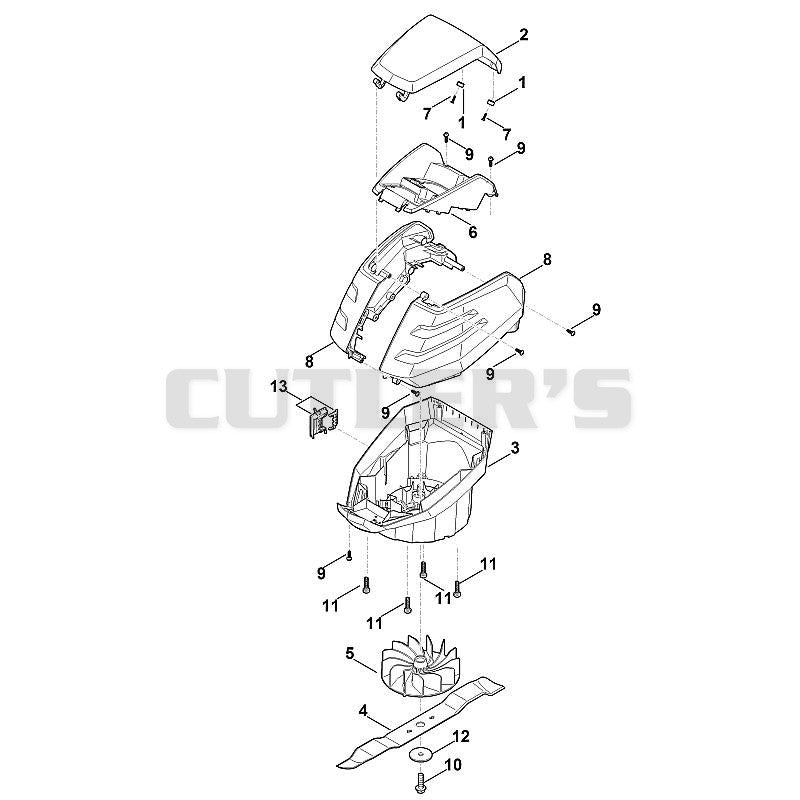 Engine housing, blade