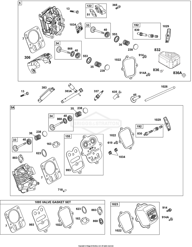 Cylinder Head, Valve Gasket Set