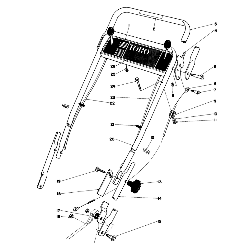 Handle Assembly Used on Units with Serial No 0000001 Thru 0003990