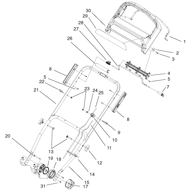 Self Propelled Handle and Controls Assembly