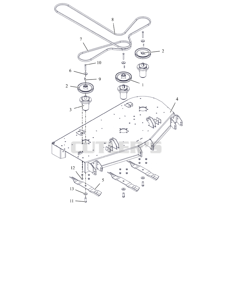 Deck, Belts, Blades And Spindles - 52"