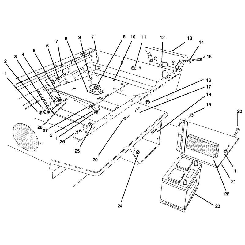 Engine Mount Battery and Rear Weight