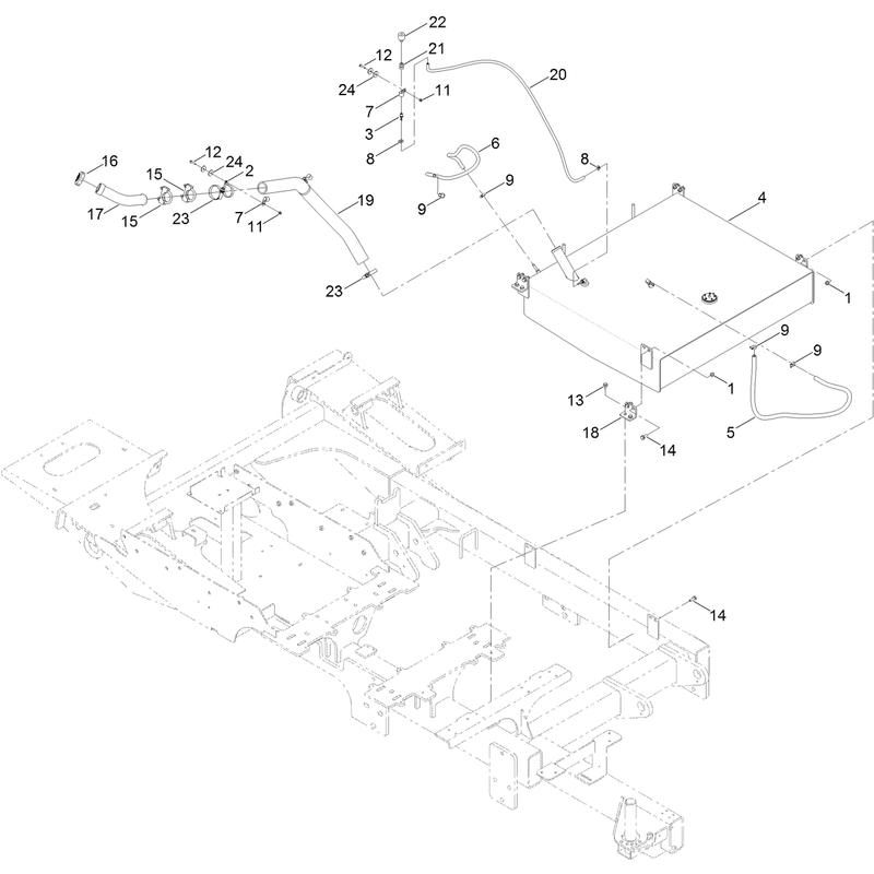 Fuel Tank and Hose Assembly